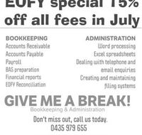 GIVE ME A BREAK Bookkeeping amp Administration - Accountant Find