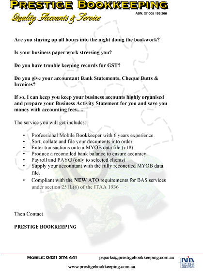 Prestige Bookkeeping - Accountant Find 0